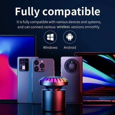 Bone Conduction Bluetooth Speaker Portable Mini With 24 Color Rhythm Light