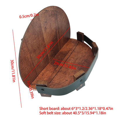 Bourbon Whiskey Barrel Shelf Rustic Wooden Wall Decor Bar Accessory
