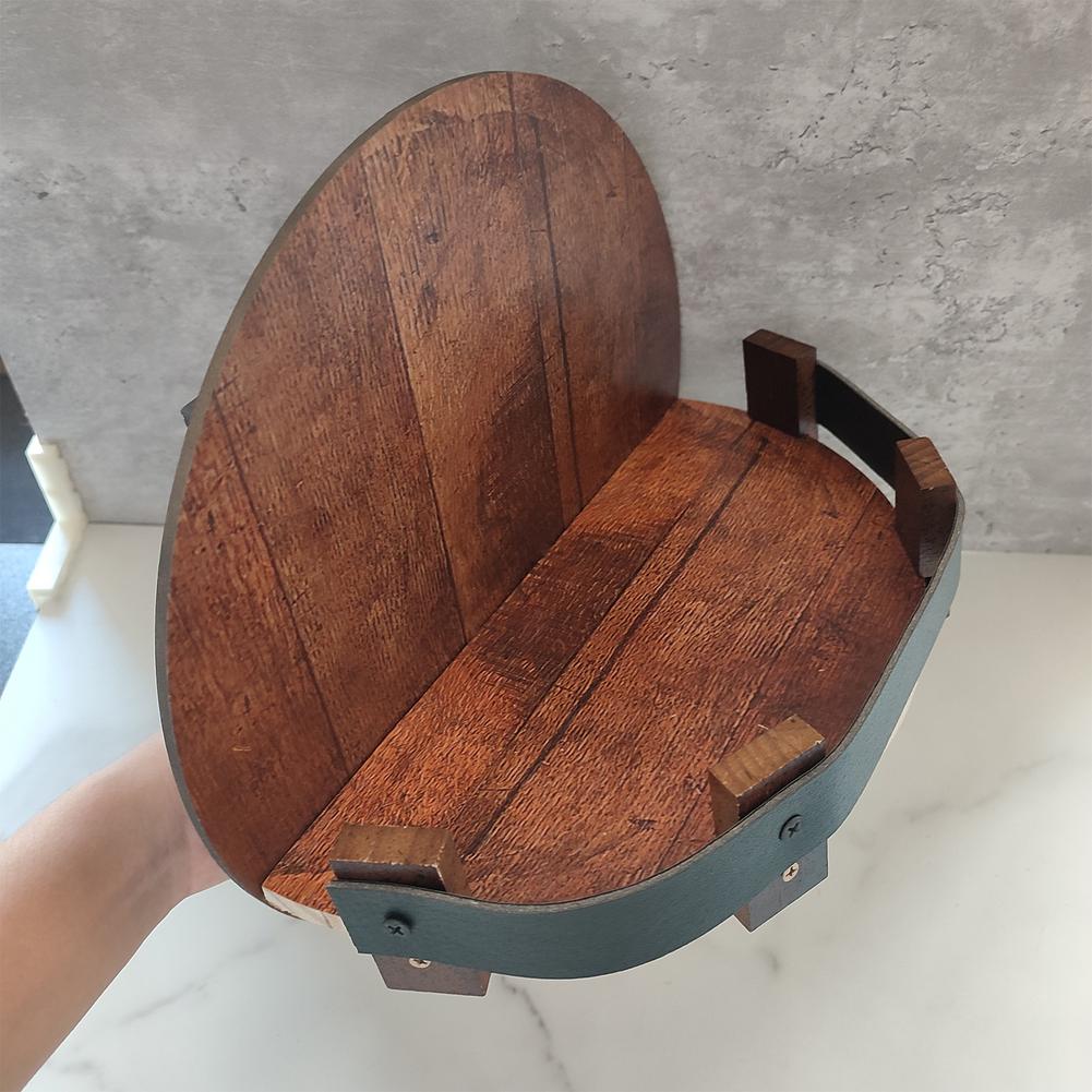 Bourbon Whiskey Barrel Shelf Rustic Wooden Wall Decor Bar Accessory