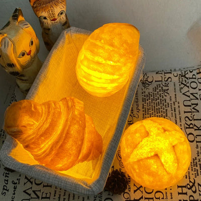 Bread Shaped LED Night Lamp Croissant And Cake Design Light