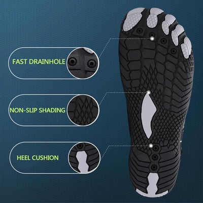 Breathable Water Shoes Unisex Aqua Slip-On With Double Buckle