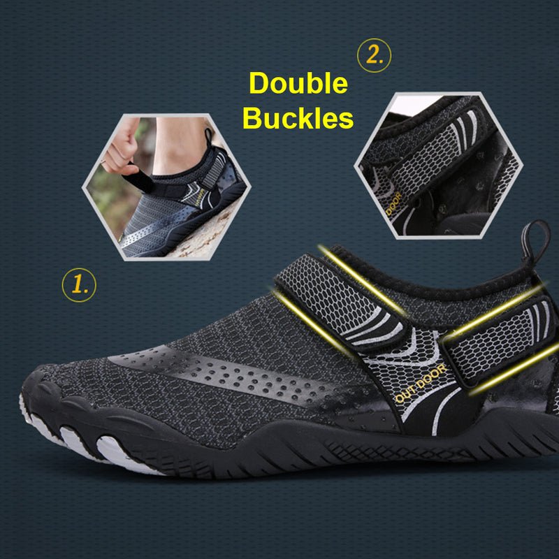 Breathable Water Shoes Unisex Aqua Slip-On With Double Buckle