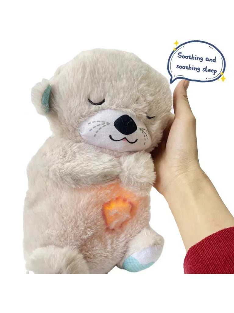Breathing Bear Soothing Plush Otter Doll With Music And Lights