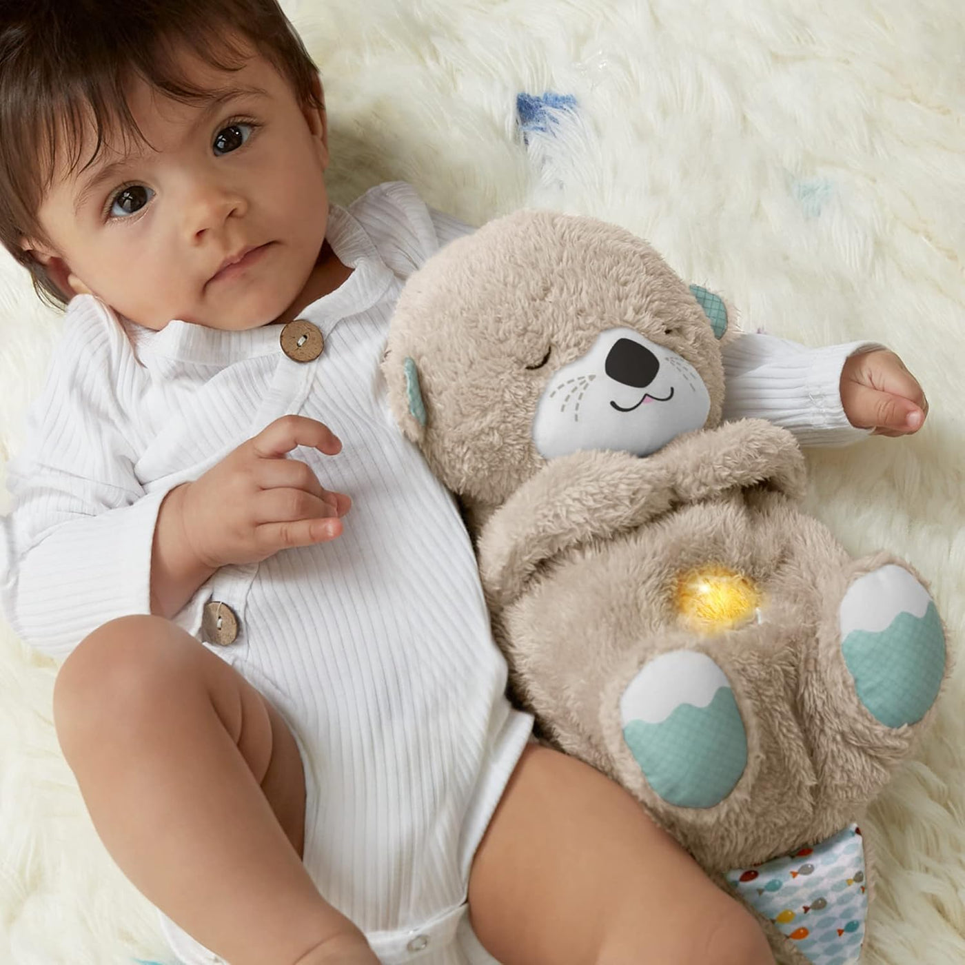 Breathing Bear Soothing Plush Otter Doll With Music And Lights