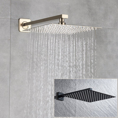 Brushed Golden Rainfall Shower Head Ultrathin Modern Design