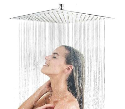 Brushed Golden Rainfall Shower Head Ultrathin Modern Design