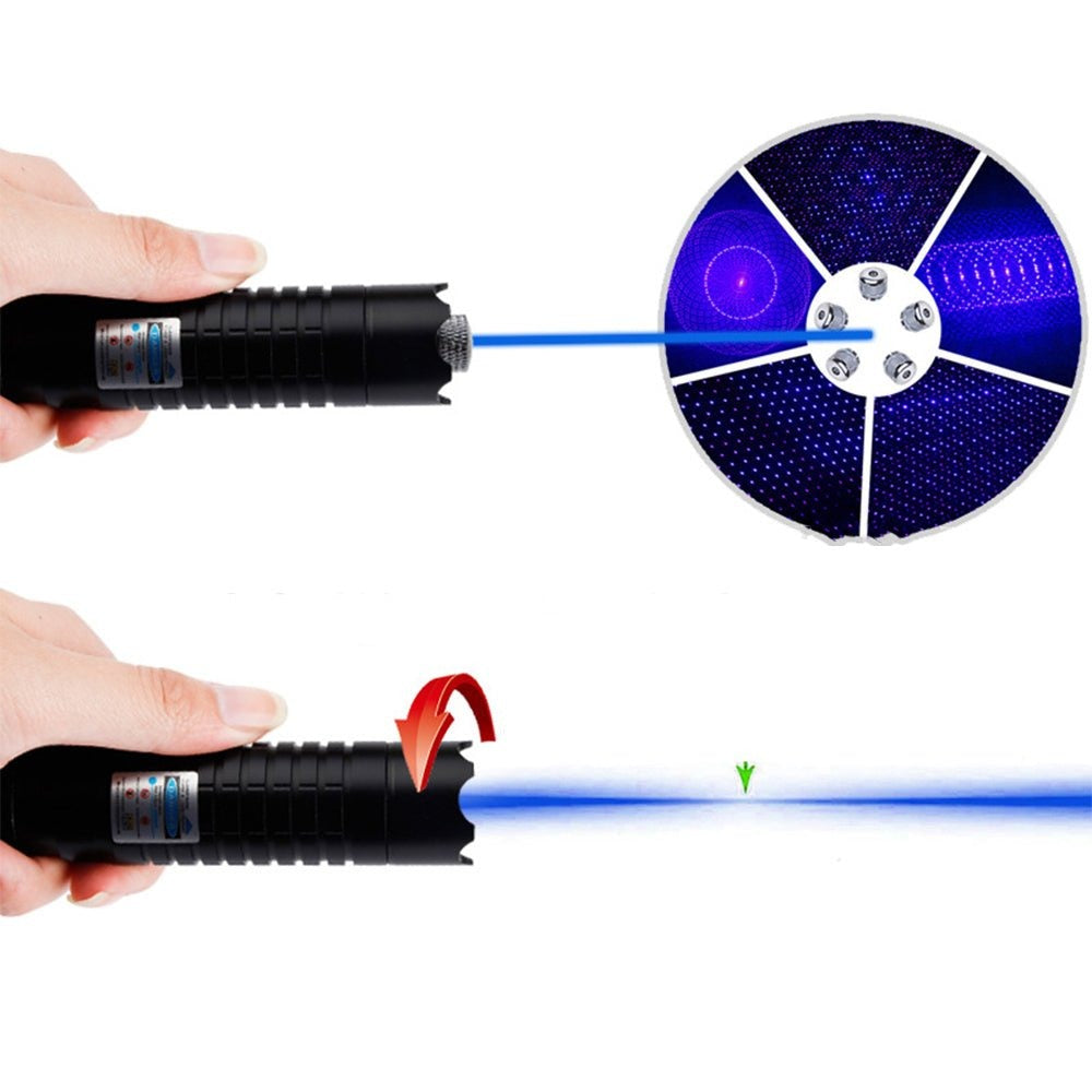 Burning Blue Tactical Laser Torch Powerful Military Grade Flashlight