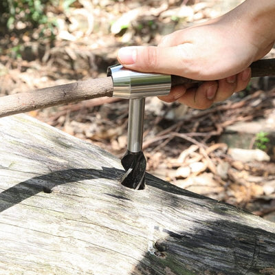 Bushcraft Hand Auger With Durable Wrench For Outdoor Use