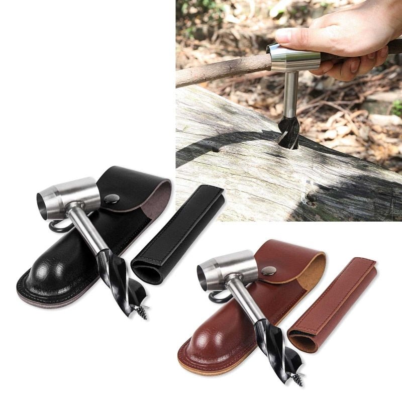 Bushcraft Hand Auger With Durable Wrench For Outdoor Use