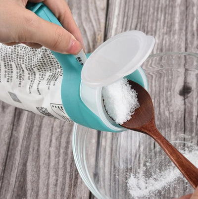 Food Storage Bag Sealing Clips With Pour Spout Plastic Cap Clamps