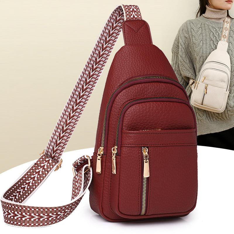 Women's Vintage PU Leather Chest Bag Stylish And Durable Design