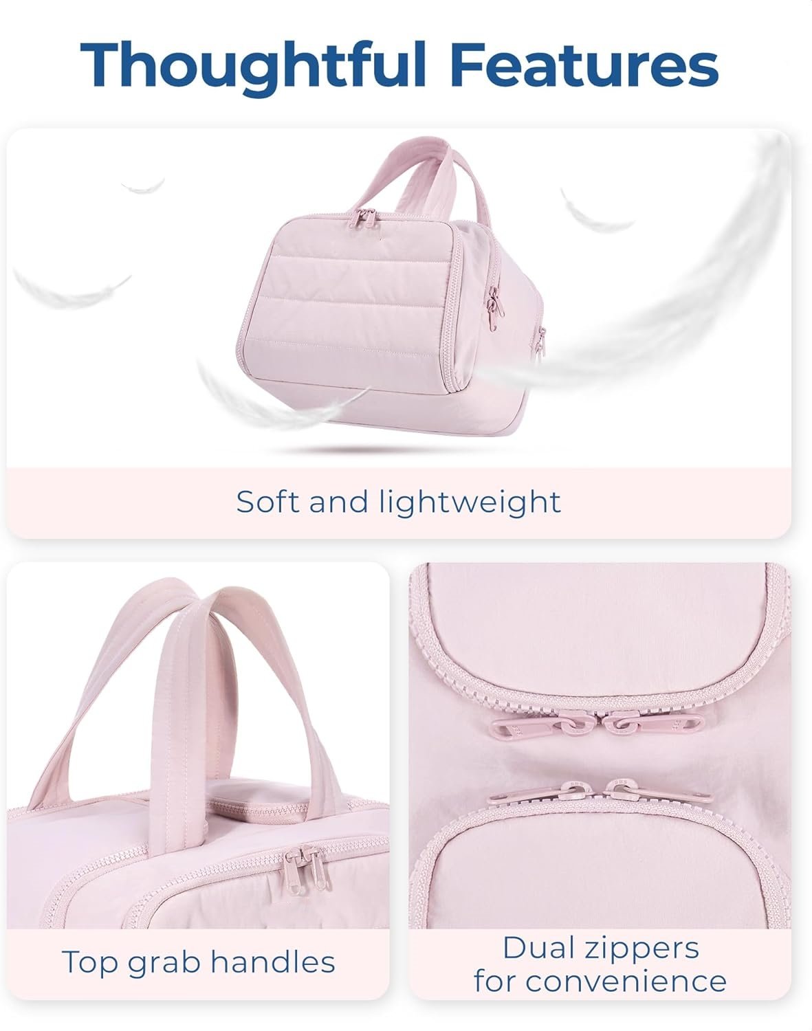 Large Travel Makeup Bag Wide Open Spacious Duffel Bag