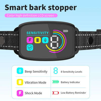 Anti Barking Dog Collar Rechargeable Waterproof Digital Display Collar