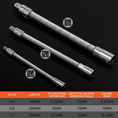Flexible Extension Rod For Ratchet Wrench Universal Electric Sleeve