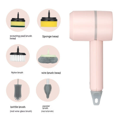Electric Cleaning Brush Rechargeable Wireless USB For Kitchen Bathroom