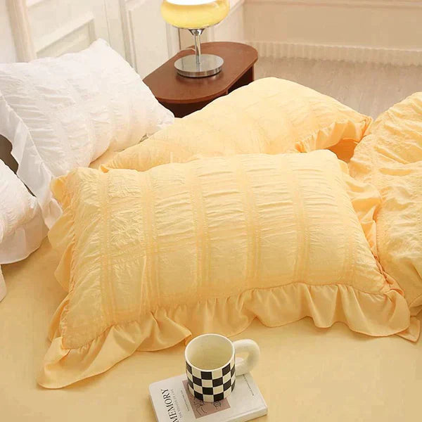 Icy Summer Seersucker Quilt Set 4-Piece Lightweight Cooling Quilt