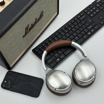 Retro Bluetooth Headset Metal Design Wireless Audio Headphones