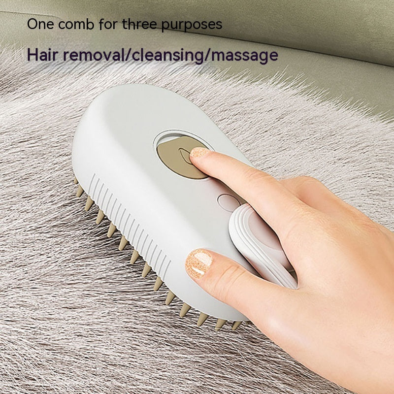 Steam Pet Brush 3 In 1 Electric Grooming Comb For Cats And Dogs