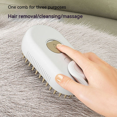 Steam Pet Brush 3 In 1 Electric Grooming Comb For Cats And Dogs