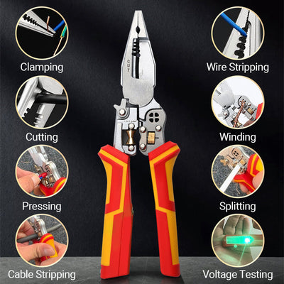8-In-1 Wire Stripper With Voltage Tester Multi-Function Tool Kit