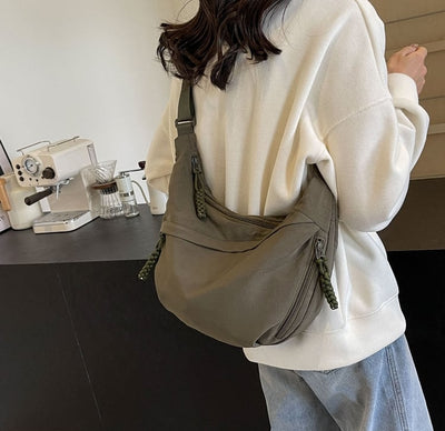 Women's Nylon Crossbody Bag Plain Color Fashion Hobo Style Tote