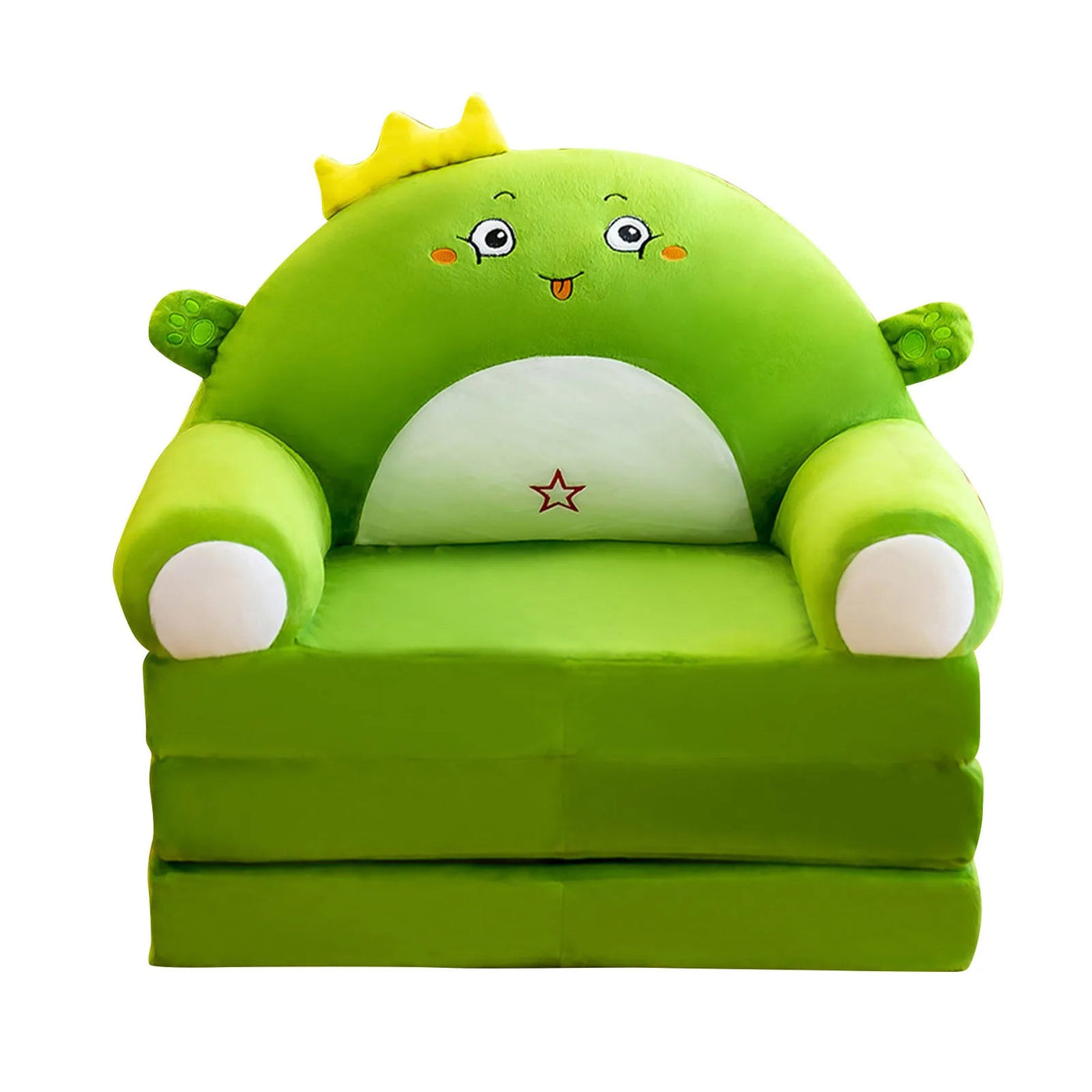 Foldable Kids Plush Sofa Chair Cute Cartoon Armchair Cover Only
