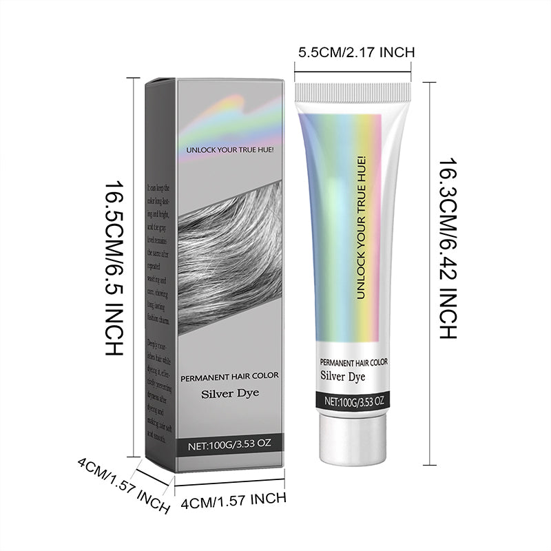 2-in-1 Natural Essence Extract Silver Hair Dye Long Lasting