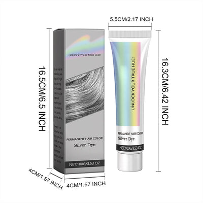 2-in-1 Natural Essence Extract Silver Hair Dye Long Lasting