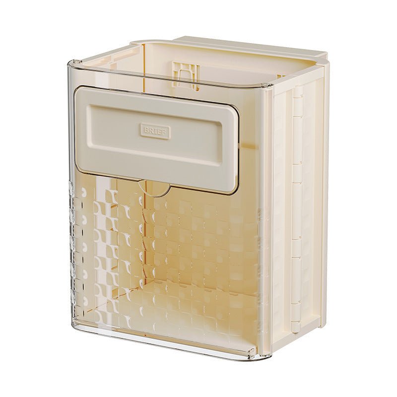 Folding Hanging Trash Can With Lid For Cabinet Bathroom Bedroom