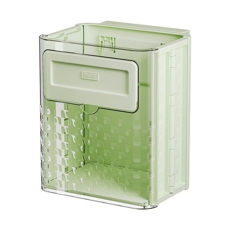 Folding Hanging Trash Can With Lid For Cabinet Bathroom Bedroom