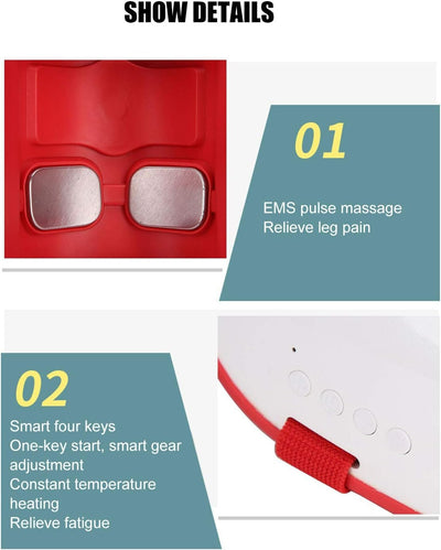 Calf Leg Massager EMS Pulse Hot Compress Pain Relief Therapy Device