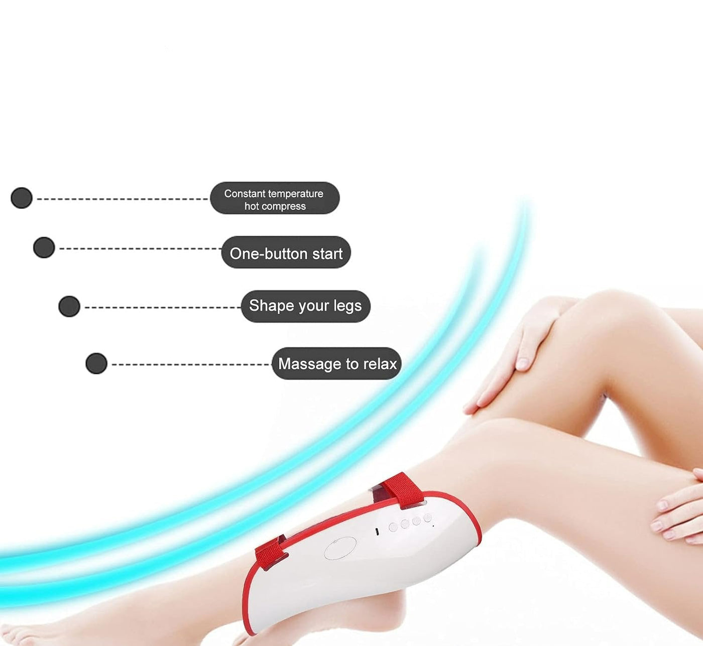 Calf Leg Massager EMS Pulse Hot Compress Pain Relief Therapy Device