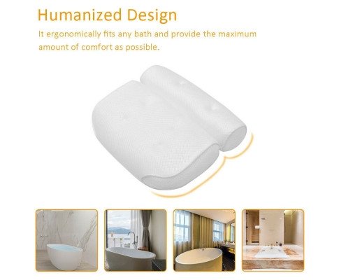 Calming Bathtub Pillow Soft Support For Relaxing Spa Baths