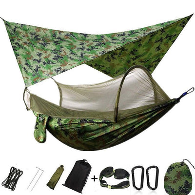 Camping Hammock With Mosquito Net Rainfly Tarp For Outdoor Use