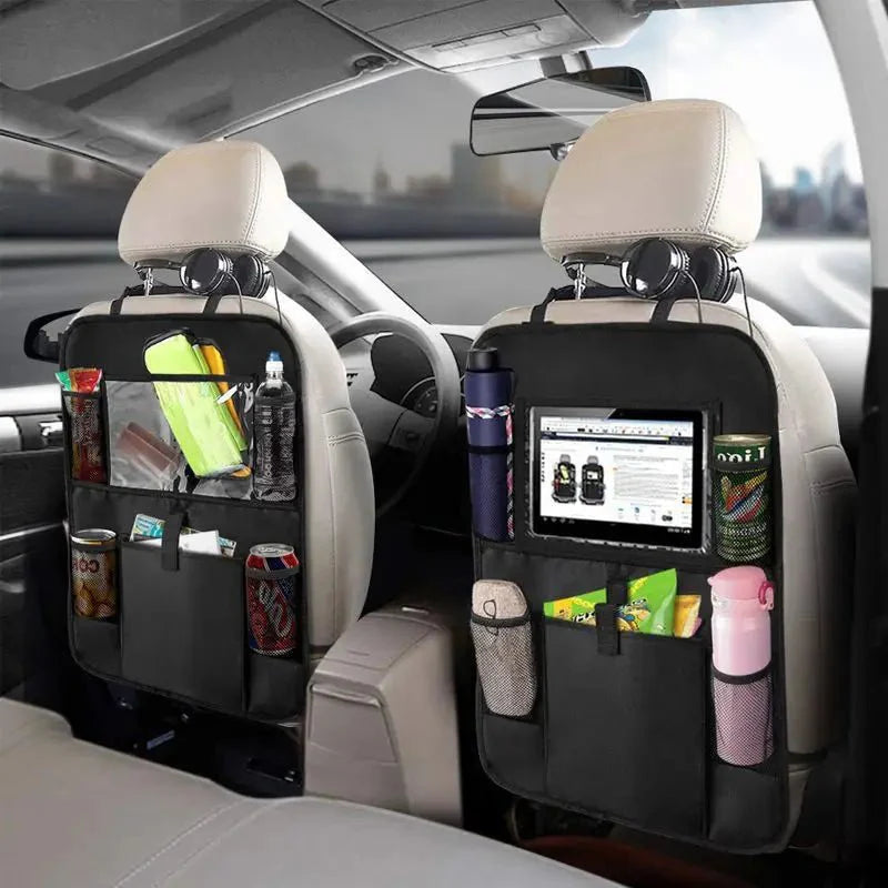 Car Backseat Organizer With Tablet Holder And Multiple Storage Pockets