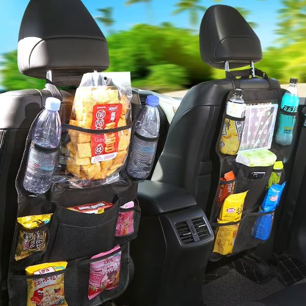 Car Backseat Organizer With Tablet Holder And Multiple Storage Pockets
