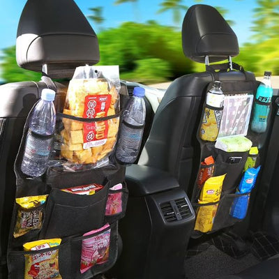 Car Backseat Organizer With Tablet Holder And Multiple Storage Pockets