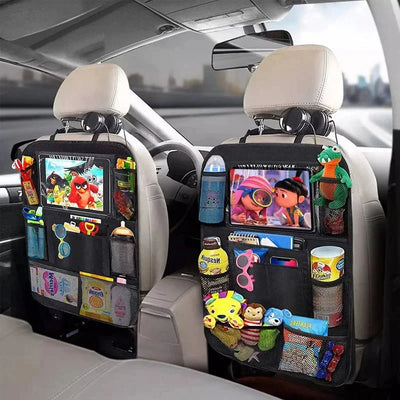Car Backseat Organizer With Tablet Holder And Multiple Storage Pockets