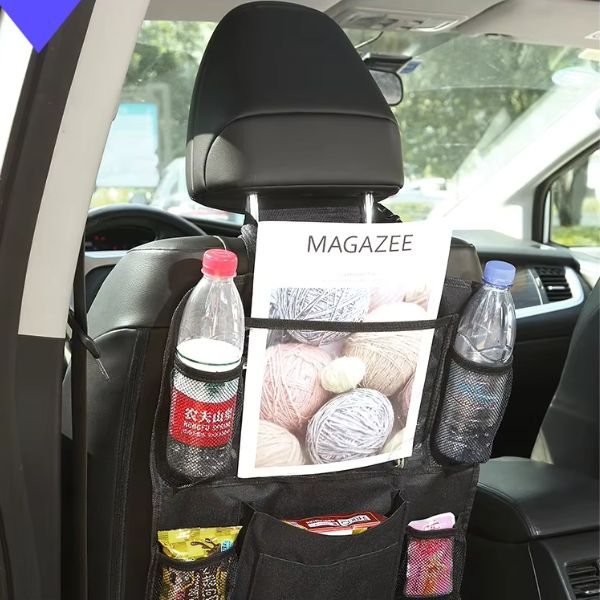 Car Backseat Organizer With Tablet Holder And Multiple Storage Pockets