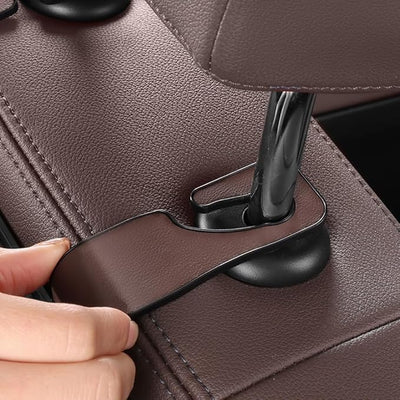Car Headrest Storage Box With 2 Hooks Flocking Backseat Organizer