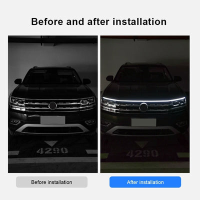 Car Hood Beam LED Lights Waterproof Exterior Daytime Running Strip