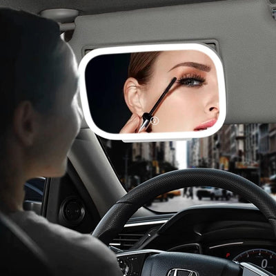 Car LED Make-Up Mirror With Bright Adjustable Lights
