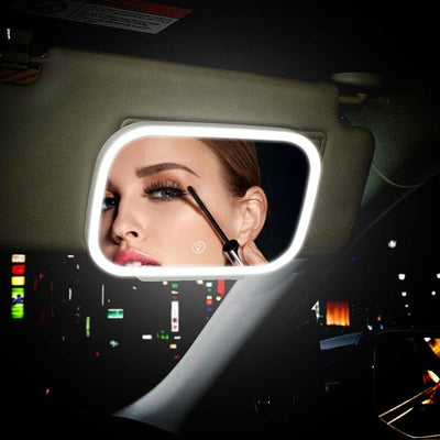 Car LED Make-Up Mirror With Bright Adjustable Lights