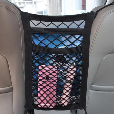 Car Mesh Organizer For Vehicle Storage And Seat Back Pocket