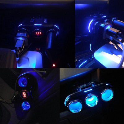 Car Cigarette Lighter Splitter Socket Adapter For Multiple Devices