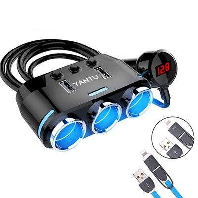 Car Cigarette Lighter Splitter Socket Adapter For Multiple Devices