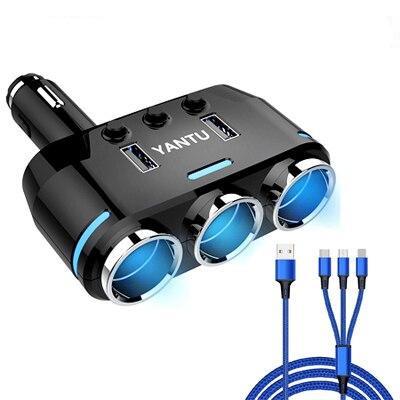 Car Cigarette Lighter Splitter Socket Adapter For Multiple Devices