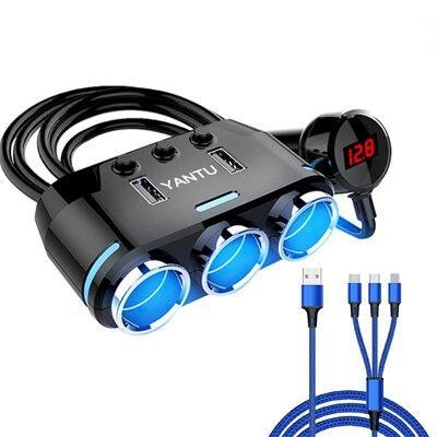 Car Cigarette Lighter Splitter Socket Adapter For Multiple Devices