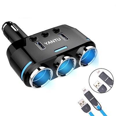 Car Cigarette Lighter Splitter Socket Adapter For Multiple Devices