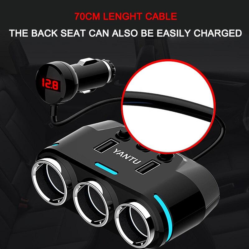 Car Cigarette Lighter Splitter Socket Adapter For Multiple Devices